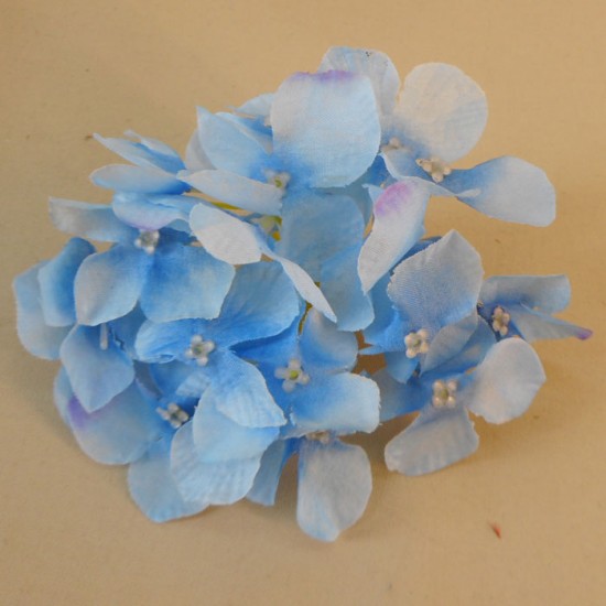 Artificial Hydrangeas Blue Heads Only 11cm | Silk Flowers